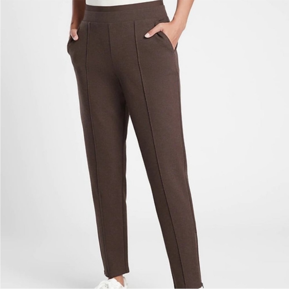 Athleta Venice Heathered Pintuck Pants Brown